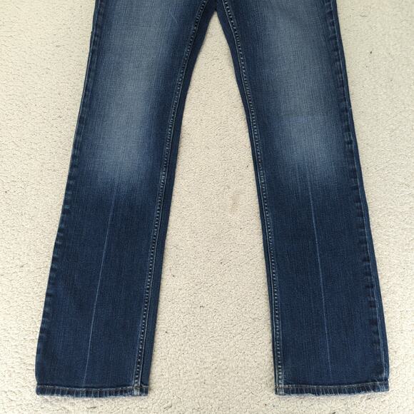 Y2k Banana Republic Straight Leg Jeans Women's 10 Long Stretch 690912 Distressed - Picture 4 of 9